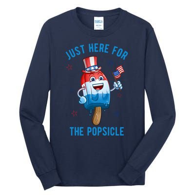 Just Here For The Popsicle 4th Of July Funny Festive Tall Long Sleeve T-Shirt