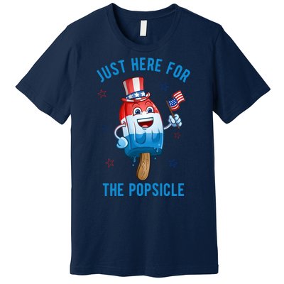 Just Here For The Popsicle 4th Of July Funny Festive Premium T-Shirt