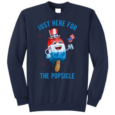 Just Here For The Popsicle 4th Of July Funny Festive Tall Sweatshirt