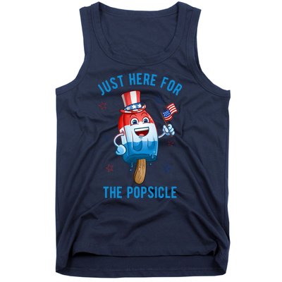 Just Here For The Popsicle 4th Of July Funny Festive Tank Top