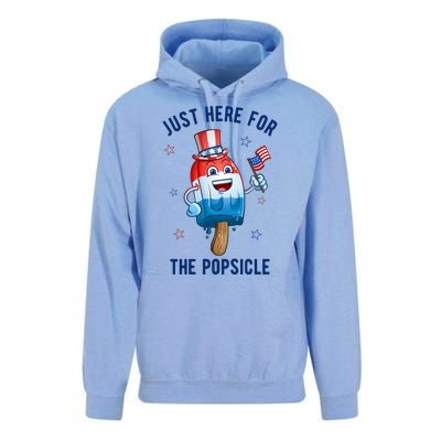 Just Here For The Popsicle 4th Of July Funny Festive Unisex Surf Hoodie