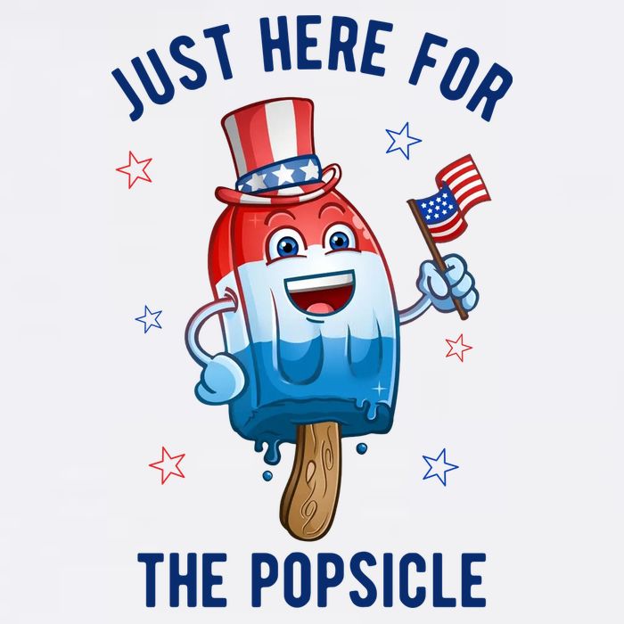 Just Here For The Popsicle 4th Of July Funny Festive Garment-Dyed Sweatshirt
