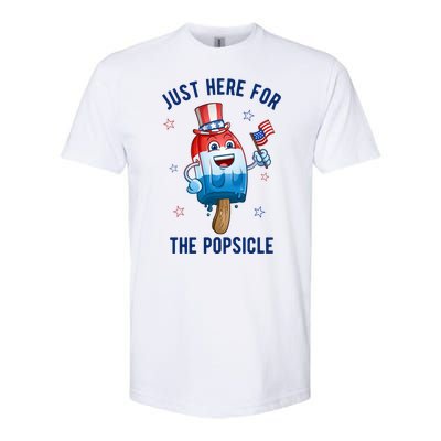 Just Here For The Popsicle 4th Of July Funny Festive Softstyle CVC T-Shirt