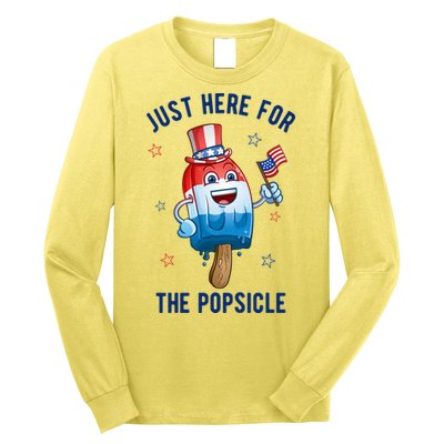 Just Here For The Popsicle 4th Of July Funny Festive Long Sleeve Shirt