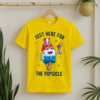 Just Here For The Popsicle 4th Of July Funny Festive T-Shirt