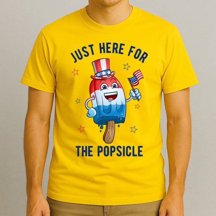 Just Here For The Popsicle 4th Of July Funny Festive T-Shirt