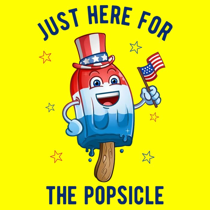 Just Here For The Popsicle 4th Of July Funny Festive T-Shirt