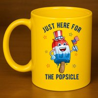 Just Here For The Popsicle 4th Of July Funny Festive 11oz C Handle Ceramic Mug