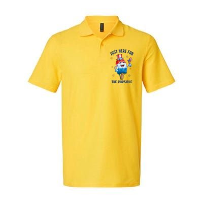 Just Here For The Popsicle 4th Of July Funny Festive Softstyle Adult Sport Polo