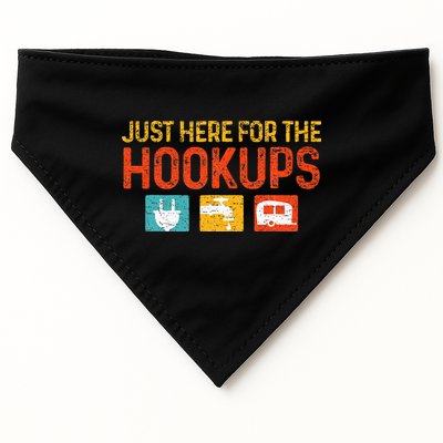Just Here For The Hookups Motorhome Camping RV USA-Made Doggie Bandana