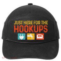 Just Here For The Hookups Motorhome Camping RV 7-Panel Snapback Hat