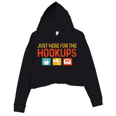 Just Here For The Hookups Motorhome Camping RV Crop Fleece Hoodie