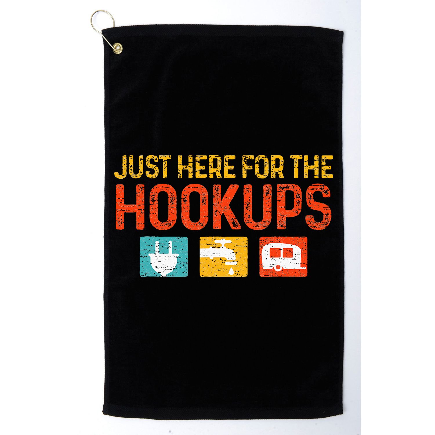 Just Here For The Hookups Motorhome Camping RV Golf Towel