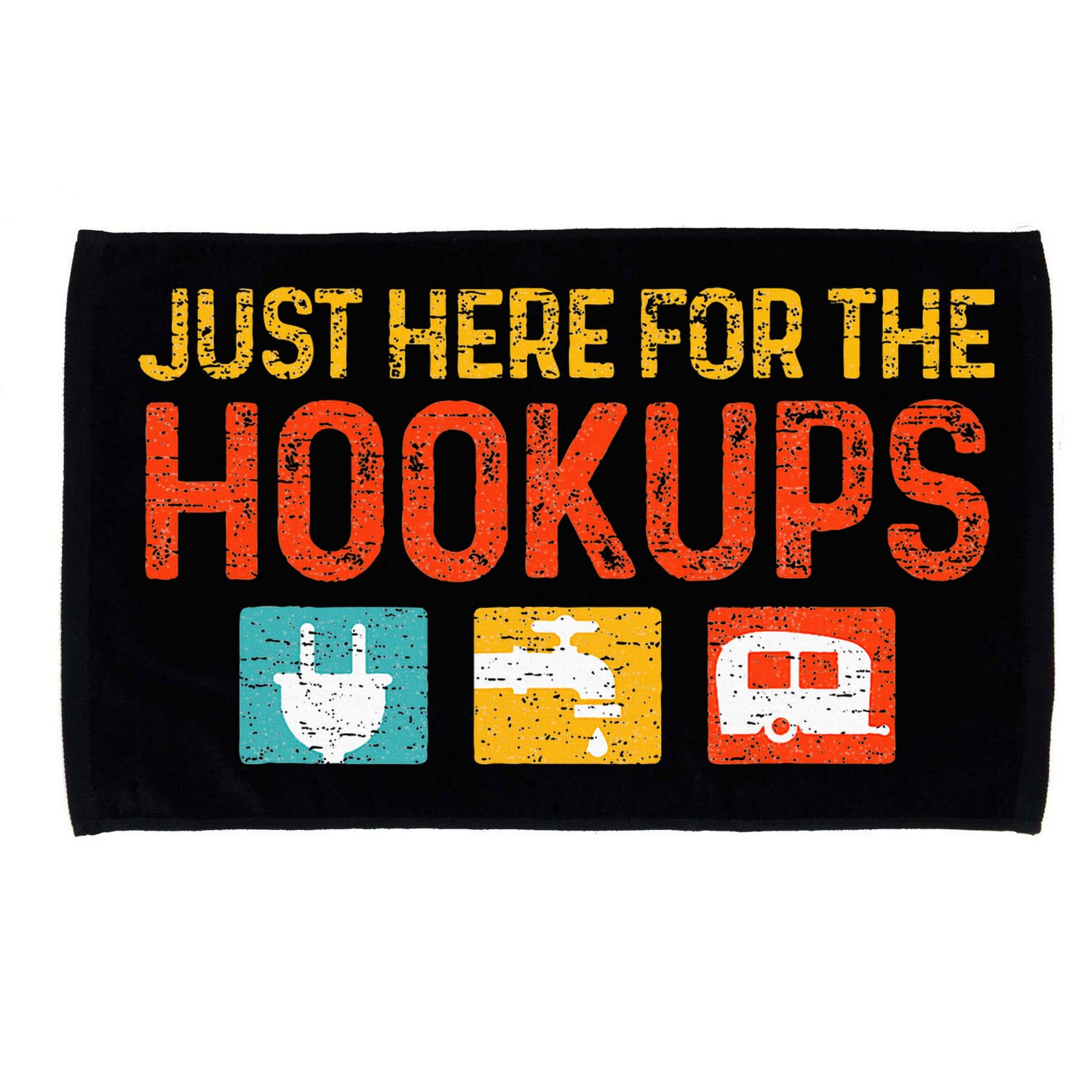 Just Here For The Hookups Motorhome Camping RV Microfiber Hand Towel