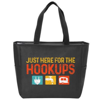 Just Here For The Hookups Motorhome Camping RV Zip Tote Bag