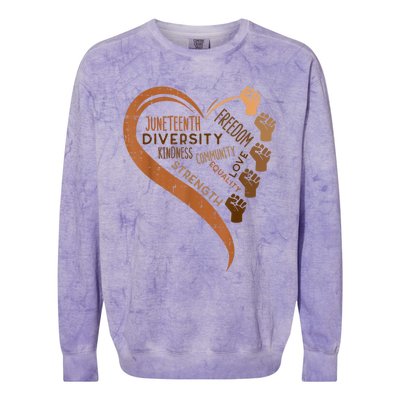 Juneteenth Heart Fists Black History Melanin Colorblast Crewneck Sweatshirt