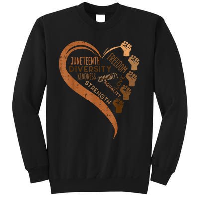 Juneteenth Heart Fists Black History Melanin Sweatshirt