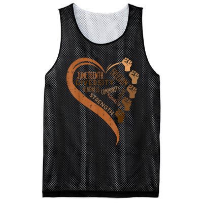 Juneteenth Heart Fists Black History Melanin Mesh Reversible Basketball Jersey Tank