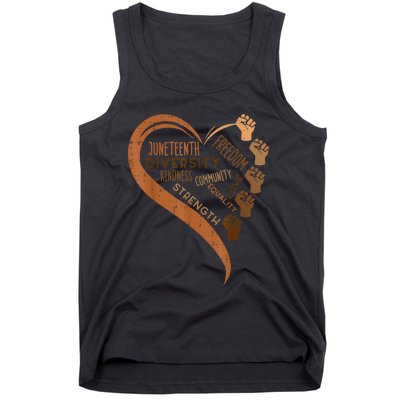 Juneteenth Heart Fists Black History Melanin Tank Top