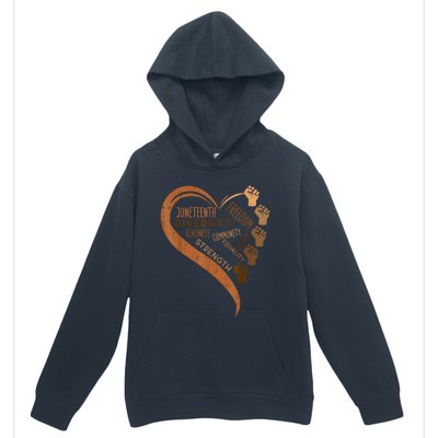 Juneteenth Heart Fists Black History Melanin Urban Pullover Hoodie