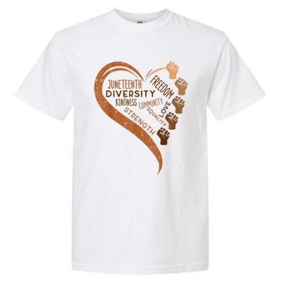 Juneteenth Heart Fists Black History Melanin Garment-Dyed Heavyweight T-Shirt