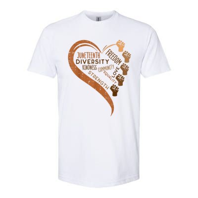 Juneteenth Heart Fists Black History Melanin Softstyle® CVC T-Shirt