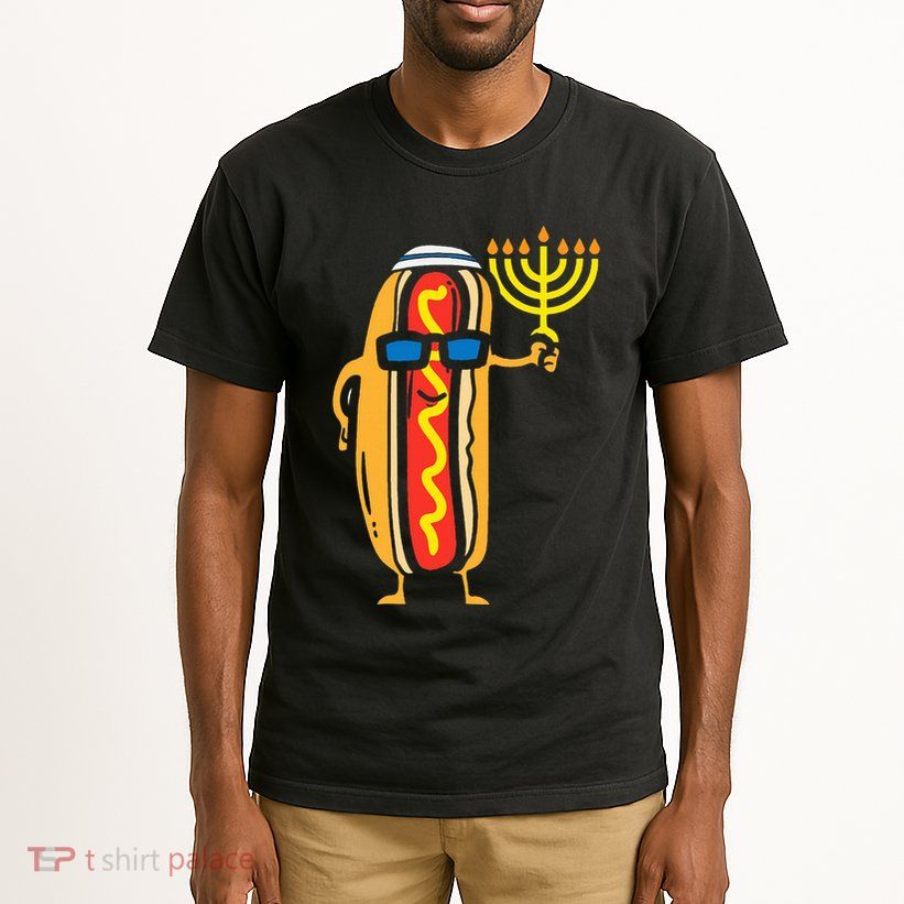 Jewish Hotdog Funny Food Hanukkah Pajamas Chanukah Pjs Us Tall T-Shirt