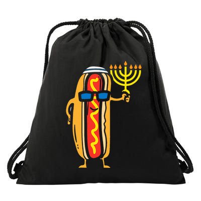 Jewish Hotdog Funny Food Hanukkah Pajamas Chanukah Pjs Us Drawstring Bag