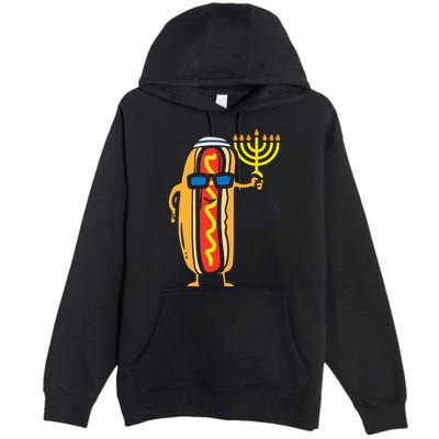 Jewish Hotdog Funny Food Hanukkah Pajamas Chanukah Pjs Us Premium Pullover Hoodie