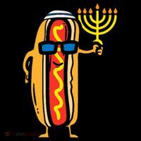 Jewish Hotdog Funny Food Hanukkah Pajamas Chanukah Pjs Us Women's V-Neck T-Shirt