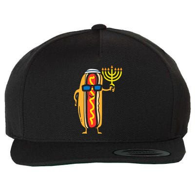 Jewish Hotdog Funny Food Hanukkah Pajamas Chanukah Pjs Us Wool Snapback Cap