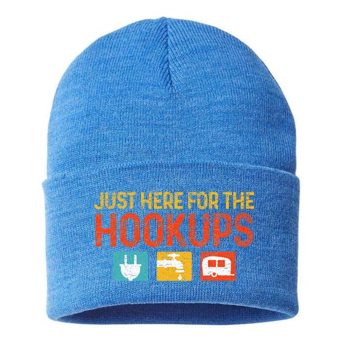 Just Here For The Hookups Motorhome Camping RV Sustainable Knit Beanie