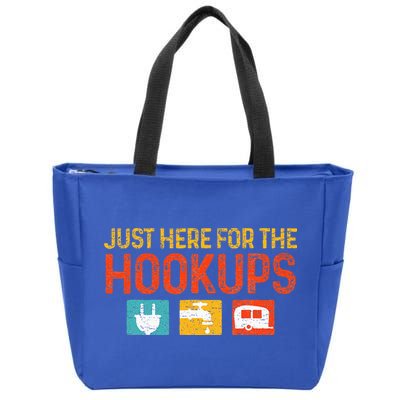 Just Here For The Hookups Motorhome Camping RV Zip Tote Bag