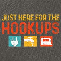 Just Here For The Hookups Motorhome Camping RV Cotton Canvas Backpack