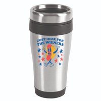 Just Here For The Wieners 4th Of July Funny Hot Dot 16oz Travel Tumbler