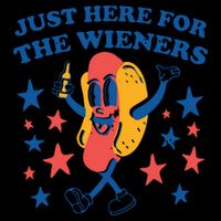 Just Here For The Wieners 4th Of July Funny Hot Dot 16oz Travel Tumbler