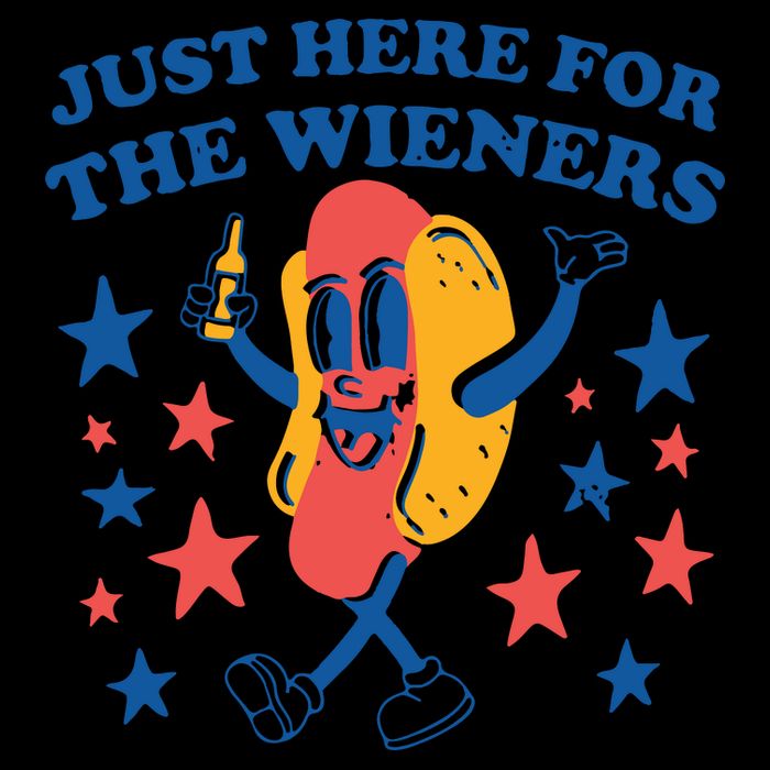 Just Here For The Wieners 4th Of July Funny Hot Dot 16oz Travel Tumbler
