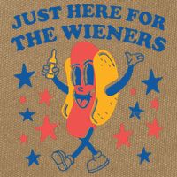 Just Here For The Wieners 4th Of July Funny Hot Dot Cotton Canvas Backpack