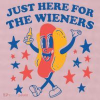 Just Here For The Wieners 4th Of July Funny Hot Dot 25L Jumbo Tote