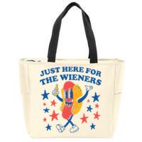 Just Here For The Wieners 4th Of July Funny Hot Dot Zip Tote Bag