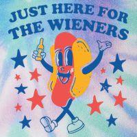 Just Here For The Wieners 4th Of July Funny Hot Dot Legacy Tie Dye Trucker Hat
