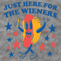 Just Here For The Wieners 4th Of July Funny Hot Dot 7-Panel Snapback Hat