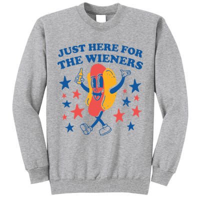 Just Here For The Wieners 4th Of July Funny Hot Dot Tall Sweatshirt