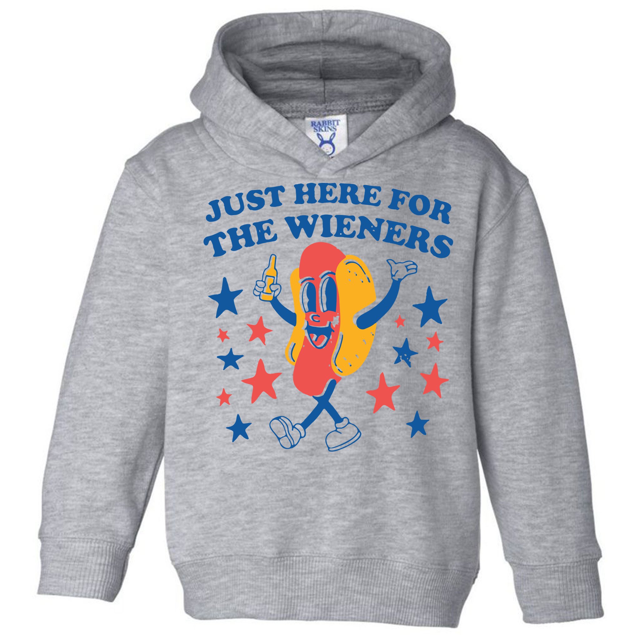Just Here For The Wieners 4th Of July Funny Hot Dot Toddler Hoodie