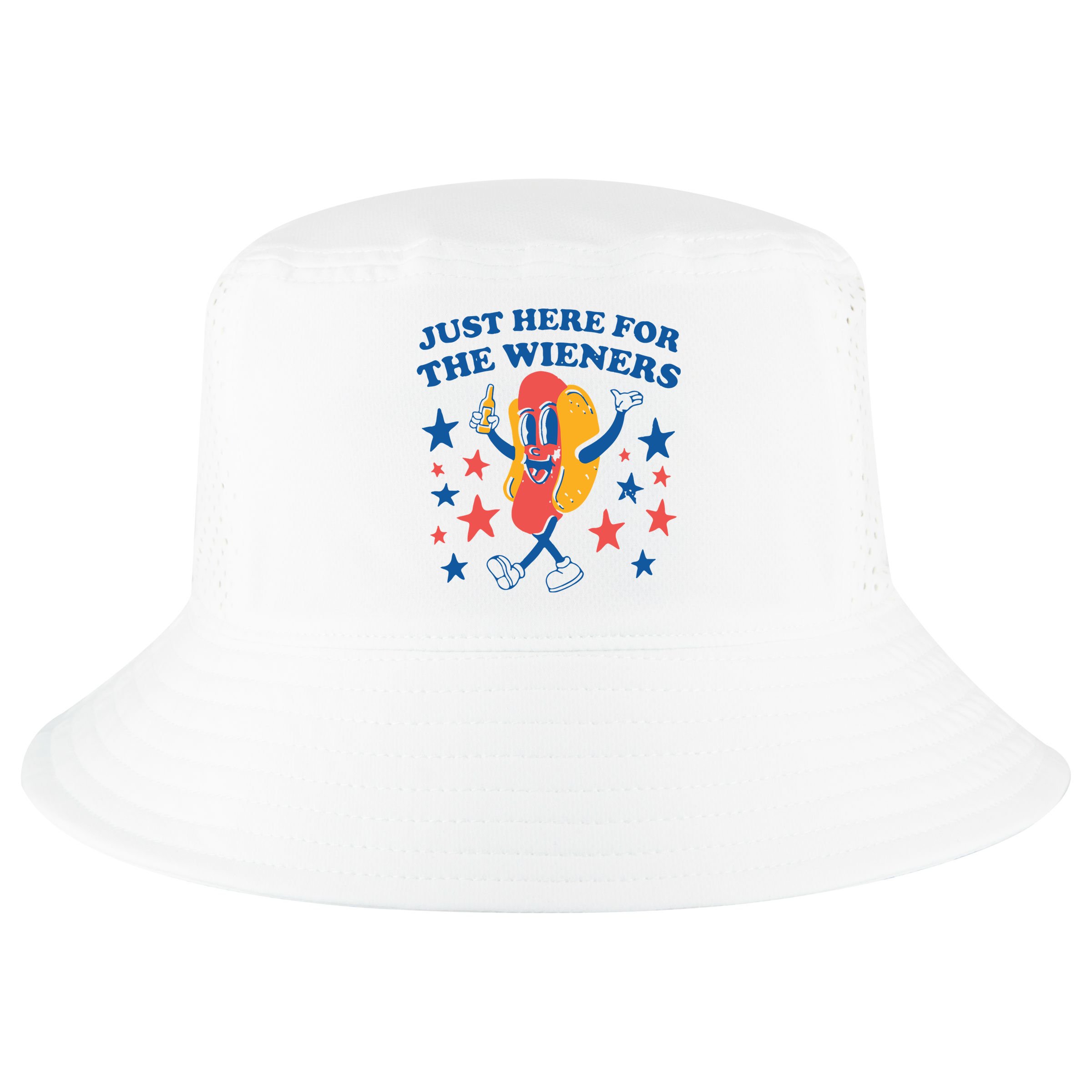 Just Here For The Wieners 4th Of July Funny Hot Dot Cool Comfort Performance Bucket Hat