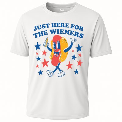 Just Here For The Wieners 4th Of July Funny Hot Dot Performance Shirt