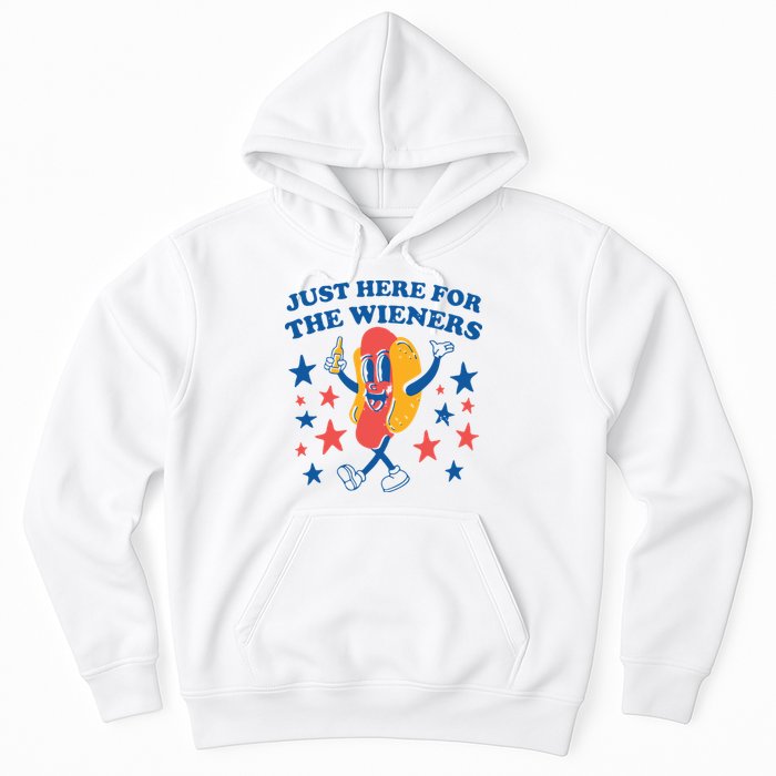Just Here For The Wieners 4th Of July Funny Hot Dot Hoodie