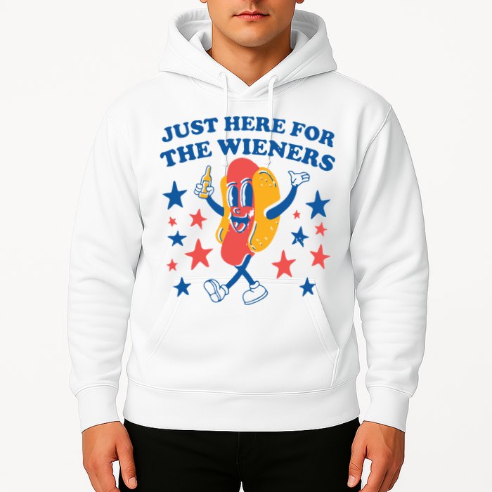 Just Here For The Wieners 4th Of July Funny Hot Dot Hoodie