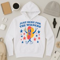 Just Here For The Wieners 4th Of July Funny Hot Dot Hoodie