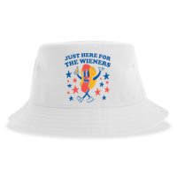Just Here For The Wieners 4th Of July Funny Hot Dot Sustainable Bucket Hat